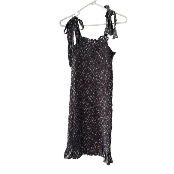 Free People Intimately Smocked Dress Women's Gray Tie Sleeve NEW Size Small - Picture 1 of 10